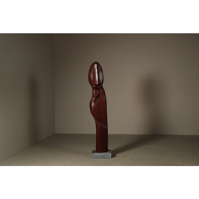 Begga d'Haese, Large Sculpture, 1985, Afzelia Wood For Sale - Image 11 of 16