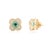 Diamond & Emerald Clover Stud Earrings in 18k Gold- a Pair For Sale In New York - Image 6 of 11