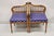 Antique French Louis XVI Style Carved Walnut Lyre Harp Corner Lounge Chair Pair For Sale - Image 12 of 12