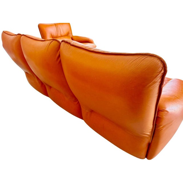 A piece of interior design history: a splendid original Perego set from the 1970s, consisting of a three-seater sofa and...