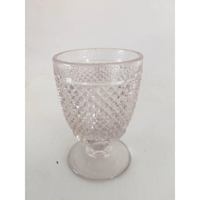 1940s Vintage American Saw-Tooth Pattern Glass Cordials - Set of 4 For Sale - Image 5 of 7