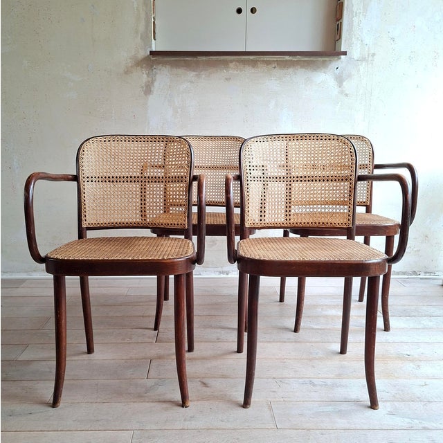 No. 811 Prague Chairs by Josef Hoffmann for Ligna, 1970s, Set of 4 For Sale - Image 10 of 11