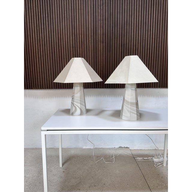 Vintage Glass Art Table Lamps by Peill & Putzler, Germany, 1970s, Set of 2 For Sale - Image 17 of 18