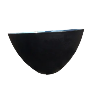Vintage Enamel Krenit Bowl in Black & Light blue by Herbert Krenchel, 1953