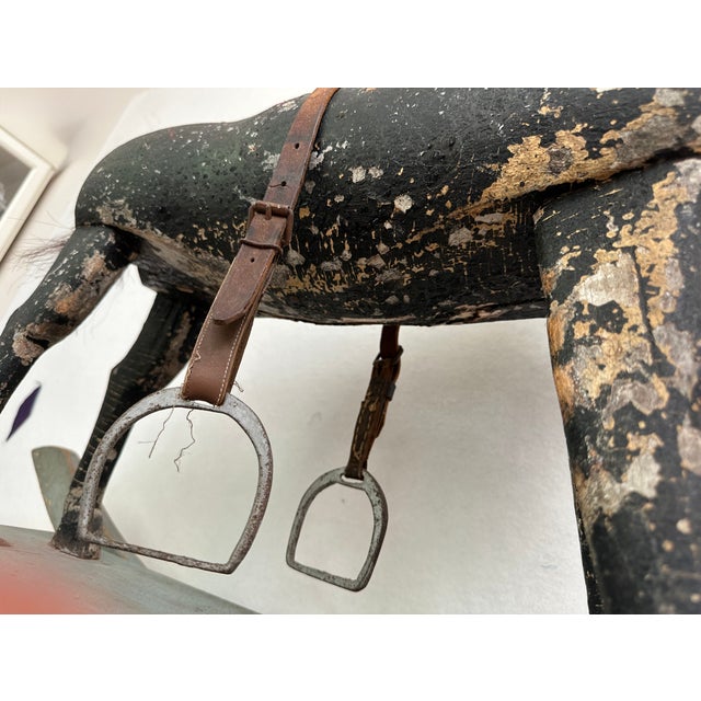 Wood Primitive Antique Rocking Horse For Sale - Image 7 of 11