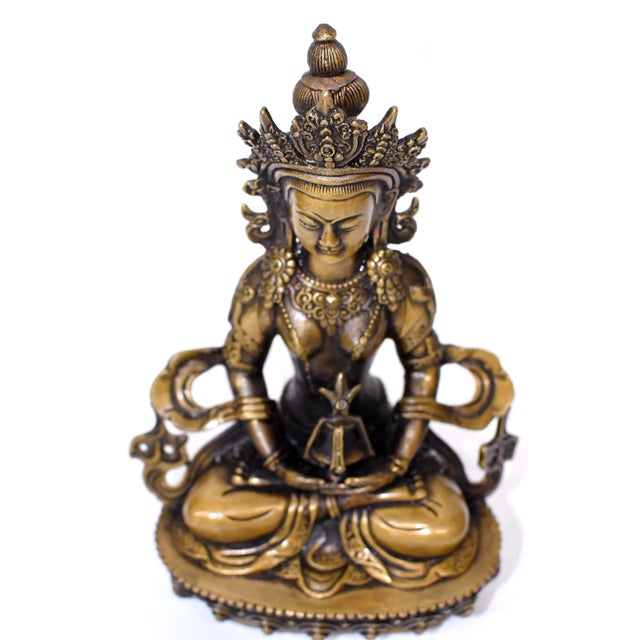 Metal Tibetan Amitayus Buddha For Sale - Image 7 of 13
