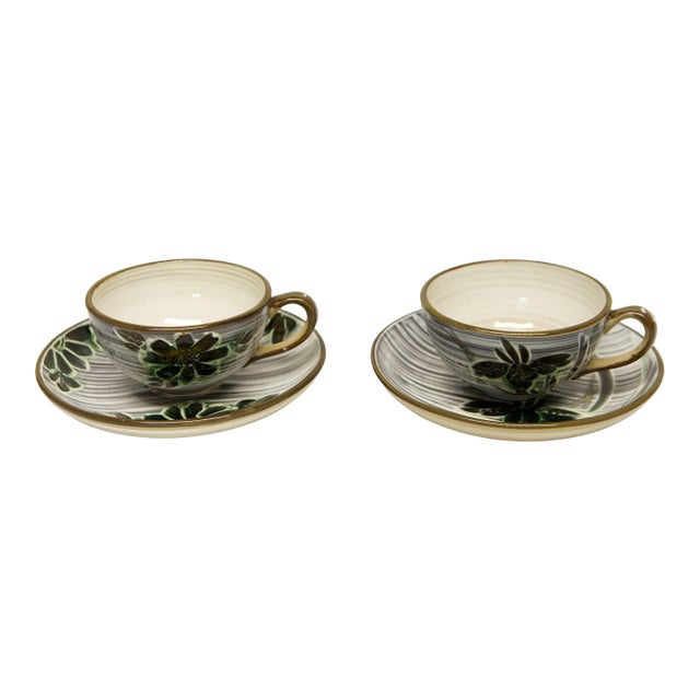 Ucago Occupied Japan Set of 2 Tea Coffee Cups & 2 Saucers For Sale