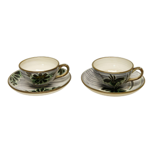 Ucago Occupied Japan Set of 2 Tea Coffee Cups & 2 Saucers