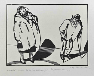 Hermann Paul, Contrasts, Original China Ink Drawing, Early 20th Century