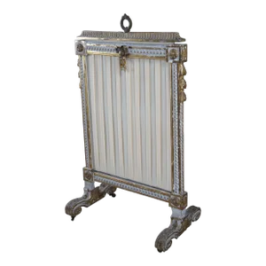 Antique French Louis XVI Neoclassical Fireplace Mantel Hearth Fire Screen