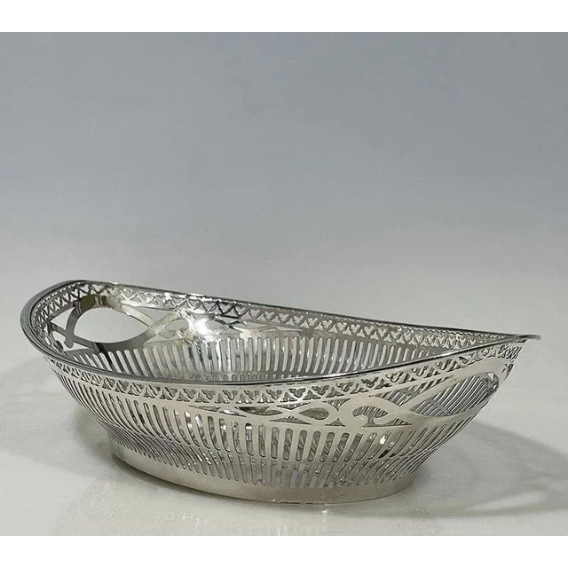 Dutch Silver Bread Basket by Pressburg and Son, Haarlem, 1956 For Sale - Image 10 of 12