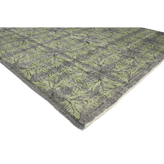 52026 Distressed Zeki Muren Vintage Turkish Sivas Rug, 06'00 x 09'07. Like a verdant whisper carried on the Anatolian...