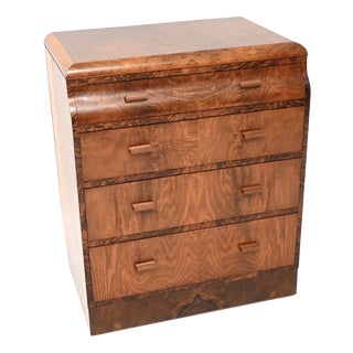Art Deco Burr Walnut Chest of Drawers, 1930 For Sale