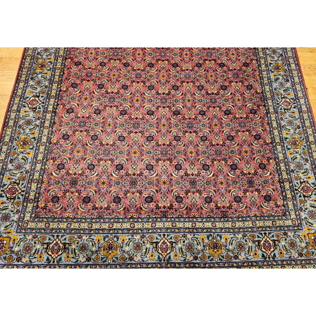 Vintage Persian Tabriz Rug, Hand-Knotted Wool, Allover Herati Pattern, Plum & Blue, 7x10 For Sale - Image 11 of 16