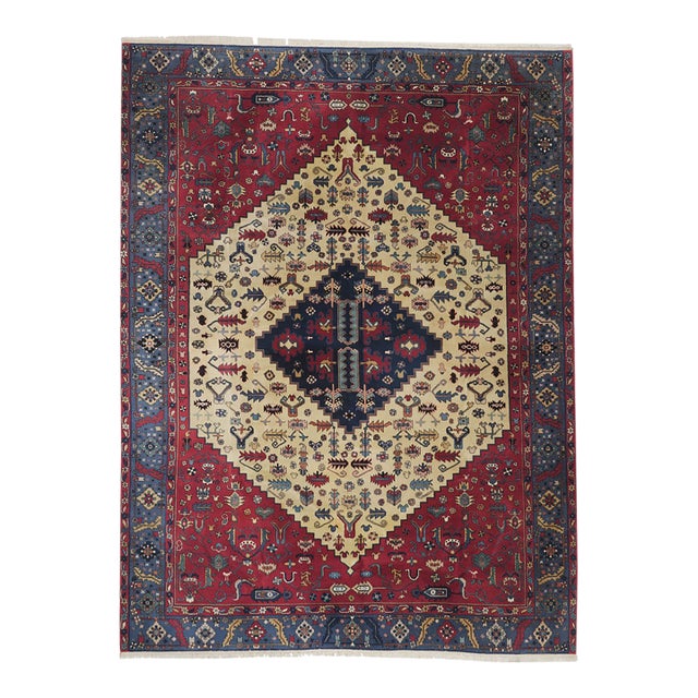 Vintage Turkish Heriz Rug, 09'00 X 11'11 For Sale