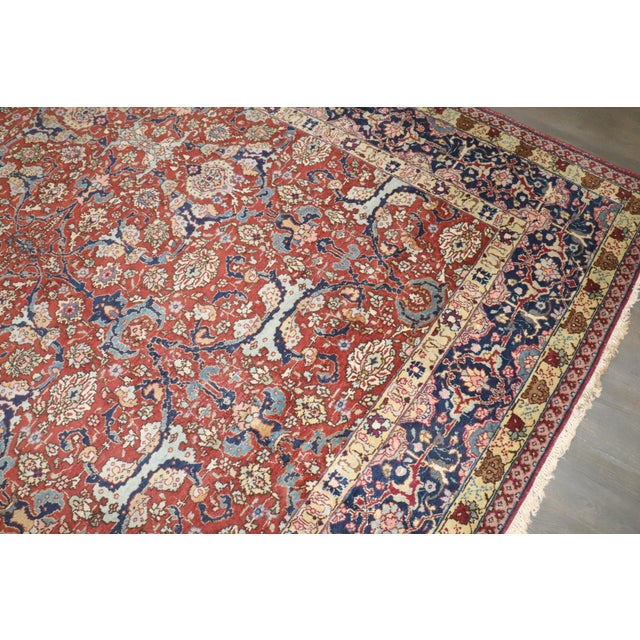 Textile Antique Zabihi Collection Red Persian Tabriz Rug For Sale - Image 7 of 9