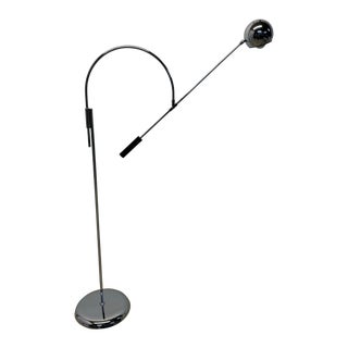 Robert Sonneman Orbiter Chrome Arc Adjustable Floor Lamp, 1970s For Sale