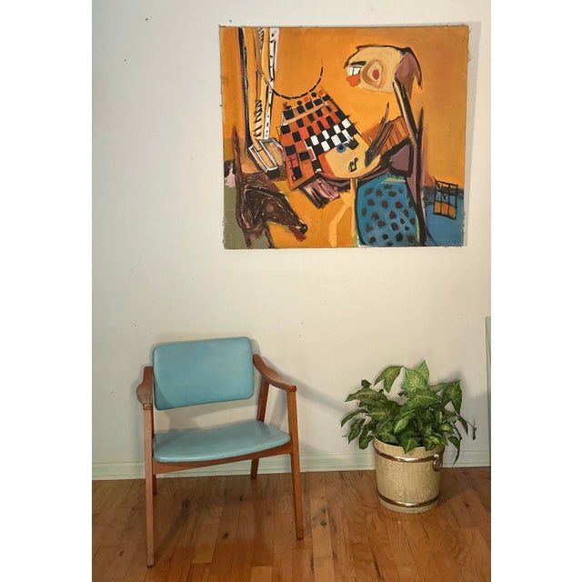 Original Art Painting on Canvas Cubist Style Artist Signed Dated "Randall 1964" For Sale - Image 12 of 12