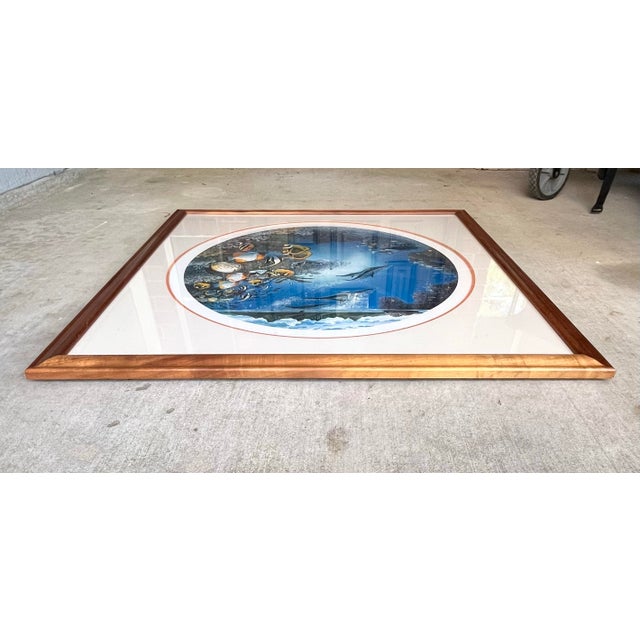 Printmaking Materials Robert Lyn Nelson “Always Summer” Dolphin Ocean Hawaii Framed Large Print For Sale - Image 7 of 9