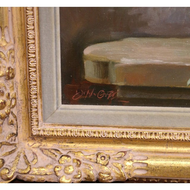 Mid 20th Century Pair Mid-Century Floral Still Life Oil Painting Pendants by John W. Orth For Sale - Image 5 of 13
