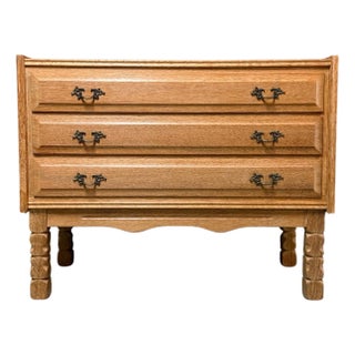 Danish Carved Oak Chest by Henning Kjærnulf, Attributed For Sale