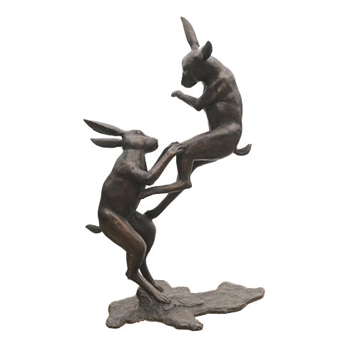 Unknown, Boxing Hares, Bronze For Sale