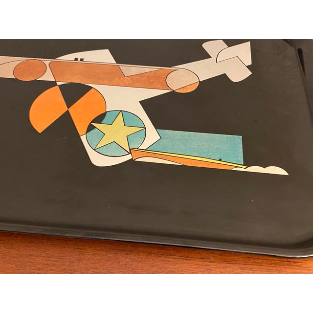 1930s Vintage 1932 Art Deco George Switzer Micarta Westinghouse Dynamic Airplane Tray For Sale - Image 5 of 11