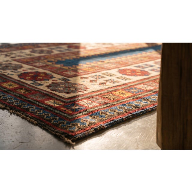 1880s Multicolor Geometric Tribal Antique Caucasian-Talish Rug 3'7" X 7'6" Handknotted Wool Carpet For Sale In New York - Image 6 of 8