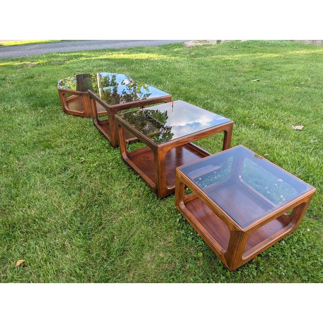 Vintage Mid-Century Modern j.b. Van Sciver Walnut Coffee & Side Table Set - 4 Pieces For Sale - Image 13 of 18