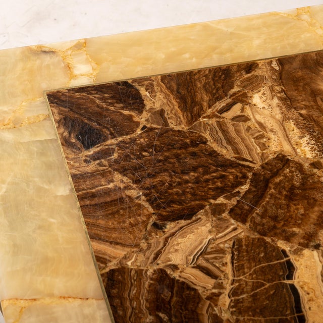 Mid 20th Century Arturo Pani for Muller Brass and Alabaster Mid-Century Modern Coffee Table For Sale - Image 11 of 11