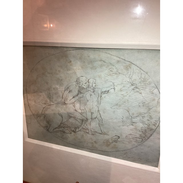 Mid 19th Century Pietro Galiardi Mythological Fresco Study for Cathedral, Pencil Sketch For Sale - Image 15 of 17