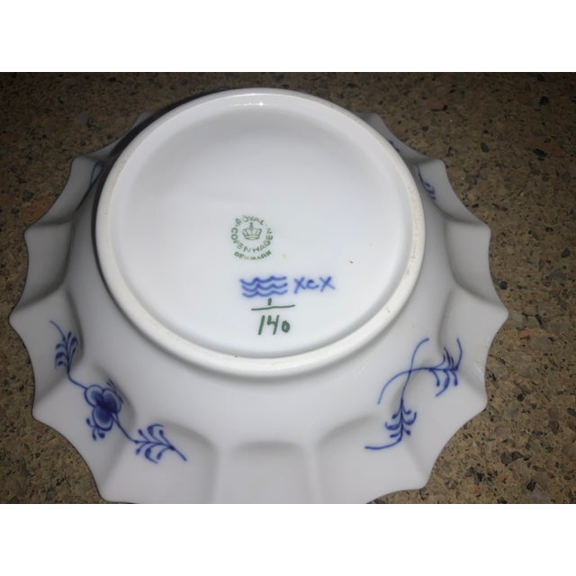 1950s 1950s Royal Copenhagen Blue Fluted 16 Point Bowl 140 For Sale - Image 5 of 5