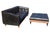 Experience the Classic Heritage &Contemporary Clean Lines With the Monrowe Leather Loveseat With a Custom Ottoman For Sale - Image 9 of 11