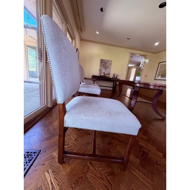 Beautiful Traditional Oak Parquet Dining Room Table and Chairs With 2 Exenstions For Sale - Image 11 of 17