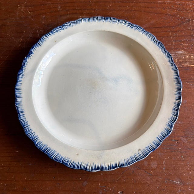 A Very Nice Antique Blue Feather-Edge Pearlware Plate, Circa 1800 For Sale - Image 11 of 13