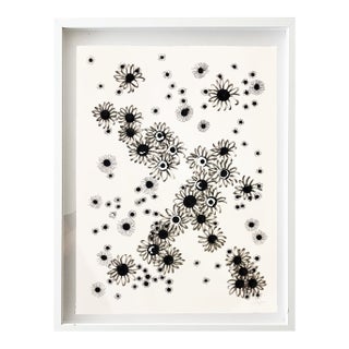 "Field of Daisies 25" Original Mixed-Media Painting by Jake Poser, Framed For Sale