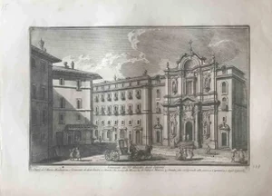 Giuseppe Vasi, Convento dei PP.Ministri degli Infermi, Etching, 18th Century