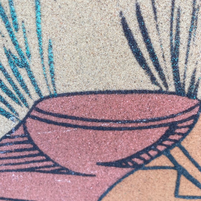 Native American Style Still Life Sand Art, Framed For Sale - Image 9 of 11