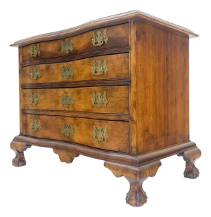 Light Mahogany Ball & Claw Feet Brass Hardware 4 Drawers Bachelor Chest Dresser