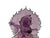 This striking art piece features a translucent, deep amethyst-purple molded glass sculpture of a dynamic deity or wrathful...