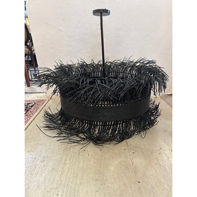 Arteriors Filamento Black Rattan Chandelier For Sale - Image 10 of 10