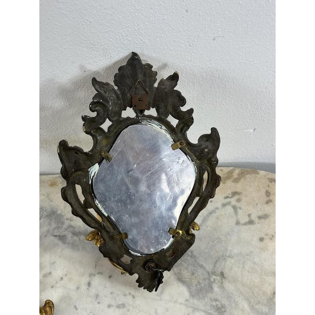 Metal Mid-Century Modern Wall Lamps with Mirror, 1960s, Set of 2 For Sale - Image 7 of 8