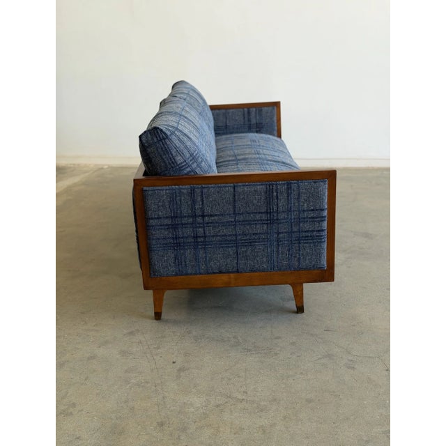 Mid 20th Century Encased Sofa in Patterned Chenille For Sale - Image 12 of 13