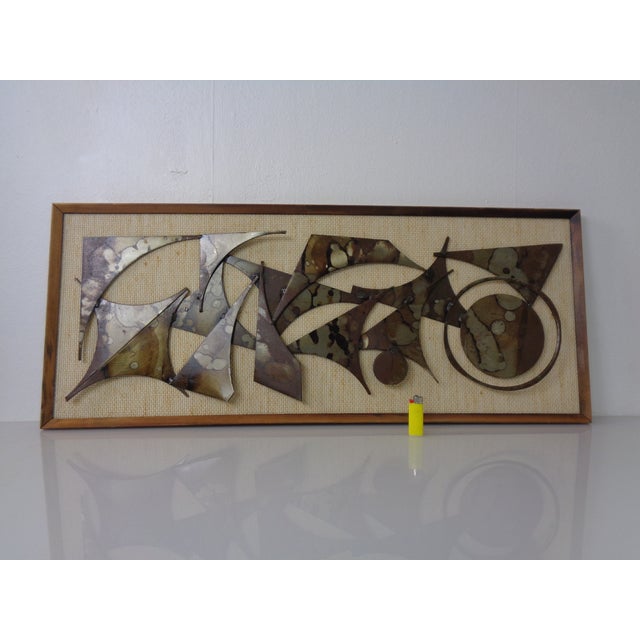 Beige Brutalist Metal Wall Panels by Henrik Horst, Denmark, 1960s, Set of 2 For Sale - Image 8 of 18