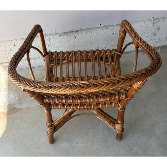 1940s Haywood Wakefield Rattan Child's Chair For Sale - Image 9 of 11
