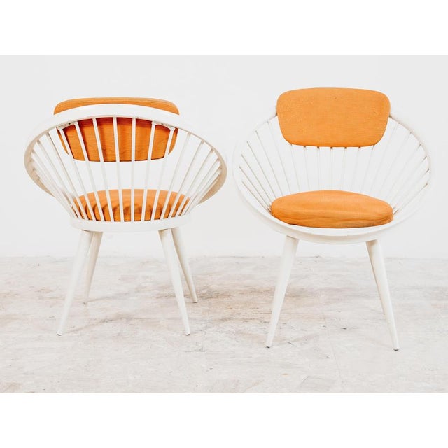 Yngve Ekström Scandinavian Circle Armchairs by Yngve Ekström, 1960s, Set of 2 For Sale - Image 4 of 13