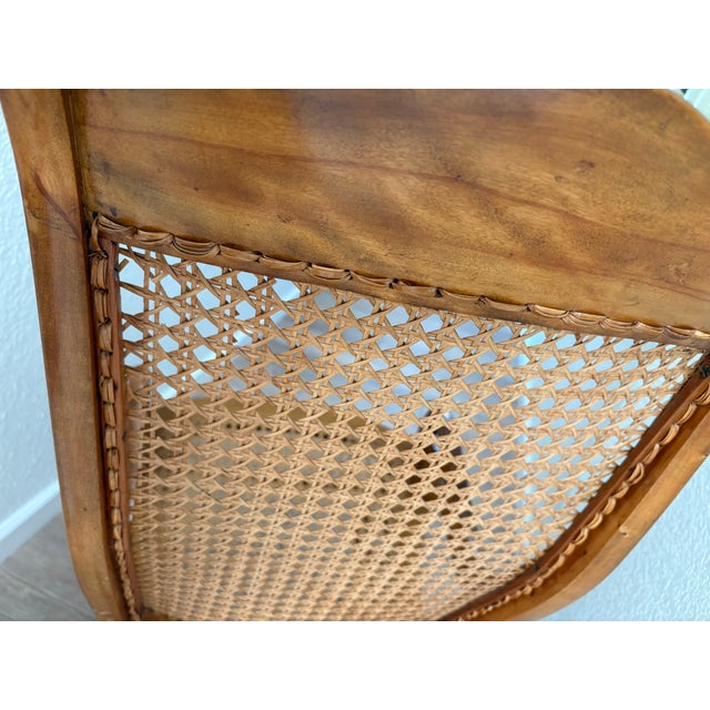 Vintage Solid Maple Wood Bentwood Cane Rocking Chair For Sale In Sacramento - Image 6 of 11