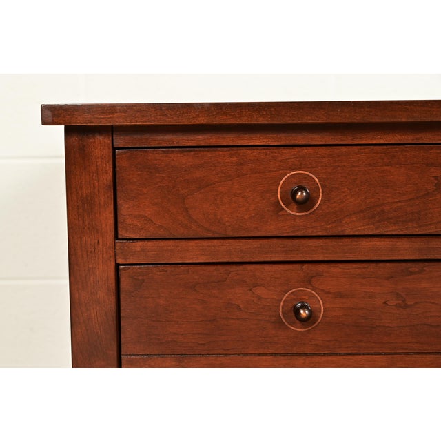 Stickley Harvey Ellis Collection Arts & Crafts Inlaid Cherry Wood Coffee Table For Sale - Image 10 of 16