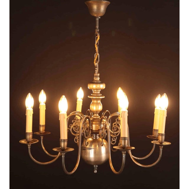 2000 - 2009 Antique Bronze Eight-Arm Chandelier For Sale - Image 5 of 5