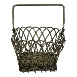19th Century Hand Worked French Silver Plate Bread Basket For Sale